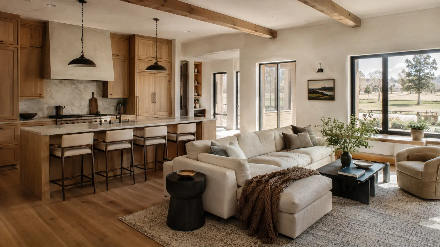 Warm, refined whole-home remodel interior